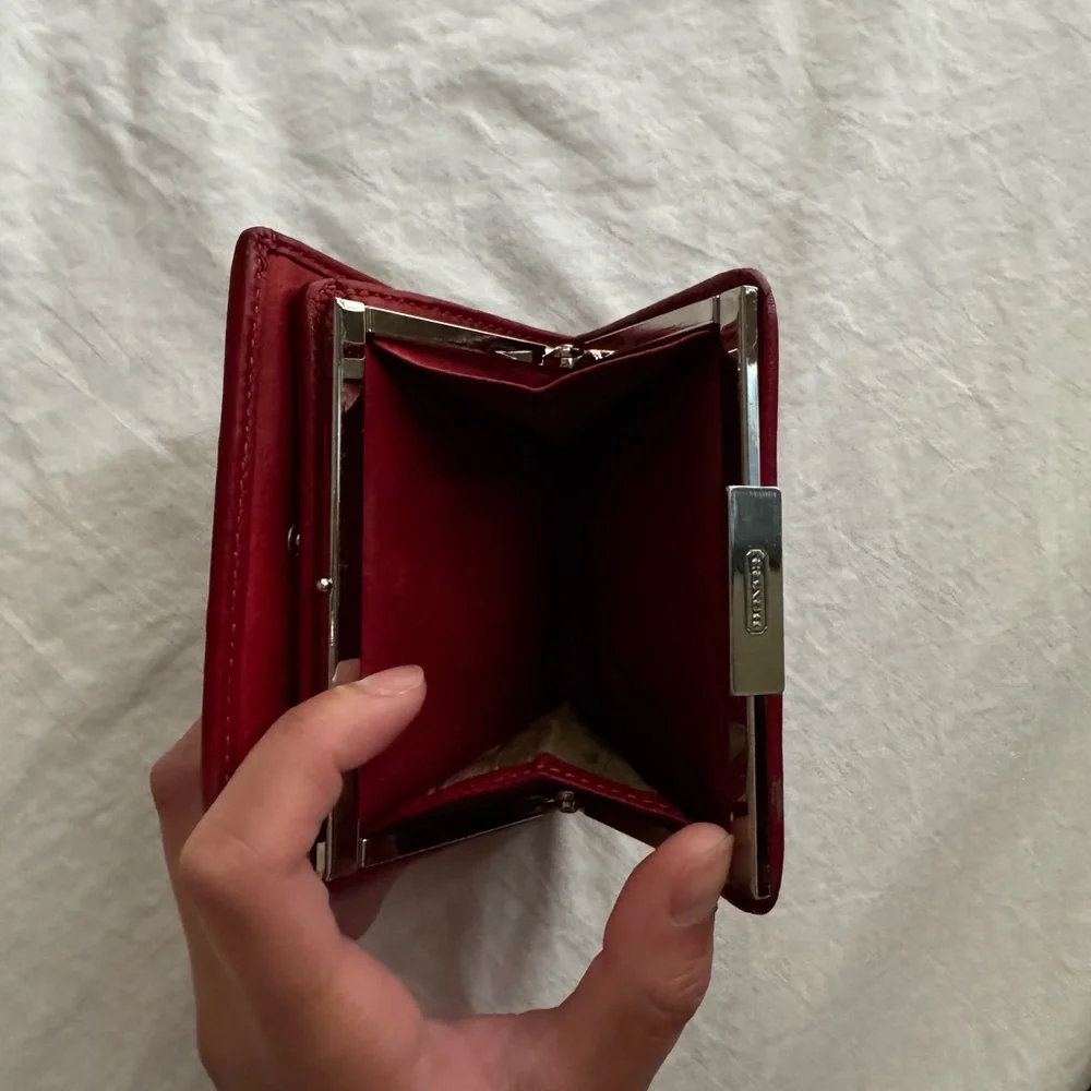 Coach Red Leather Mini Coin Wallet - Picture 5 of 5
